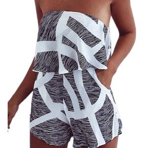 Black and white romper